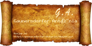 Gaunersdorfer Antónia névjegykártya